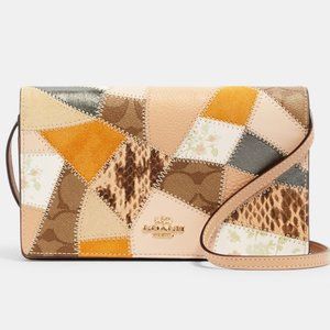 Coach Foldover Crossbody Clutch With Patchwork
